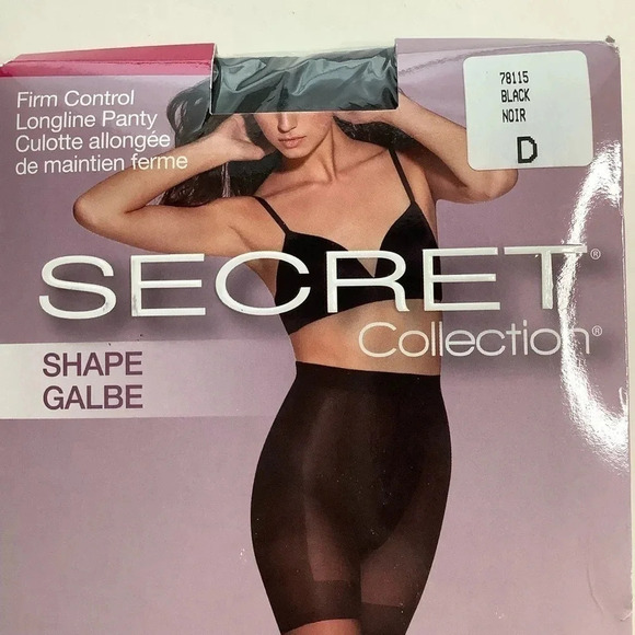 3/$25 SECRET Firm Control Longline Sheer Tights Black - Picture 9 of 11